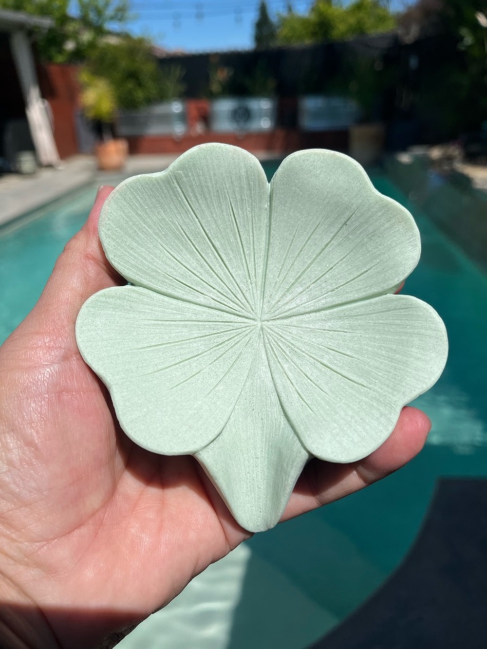 Mint Green Clover Soap Dish
